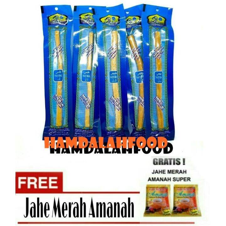 Hamdalahfood 5 Kayu Siwak Miswak Al Khair Original Jahe Amanah