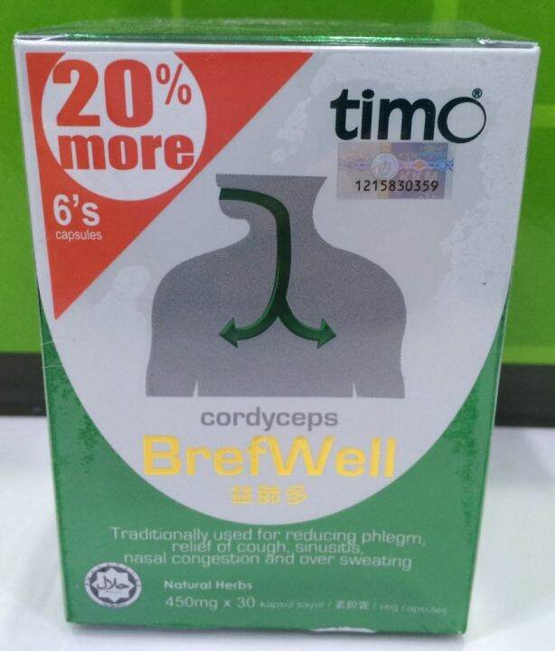 Timo Cordyceps Brefwell 450mg 30 S Capsules Lazada