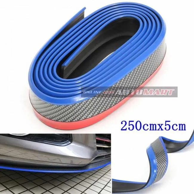 Samurai Carbon Fiber Blue Line Look Car Body Kit Bumper Lip Side Skirt