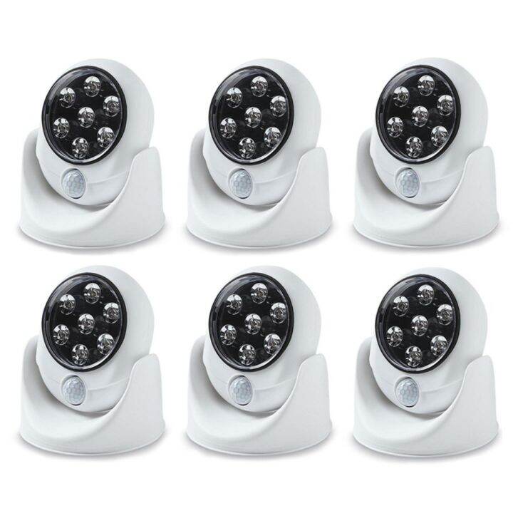 Motion Activated Cordless LED Night Sensor Light White Set Of 6