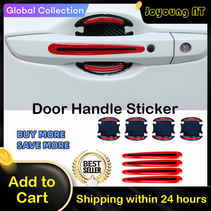 Door Handle Sticker 3D Carbon Fiber Car Door Handle Paint Scratch