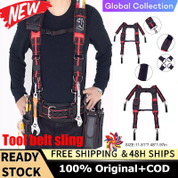 【100% Original】Tool เข็มขัดสลิง Multifunctional 1680D เครื่องมือสายรัด H-Shaped Adjustable Suspension ช่างไฟฟ้าสายรัดเครื่องมือคลิปเข็มขัด