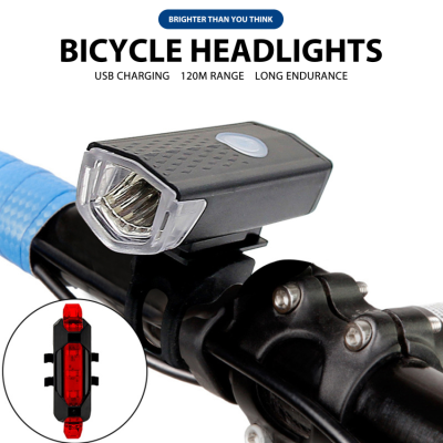 USB ชาร์จไฟชุดจักรยาน800LM 6โหมด MTB จักรยานด้านหน้าด้านหลังไฟท้ายจักรยานไฟเตือนความปลอดภัยจักรยานกันน้ำไฟฉาย