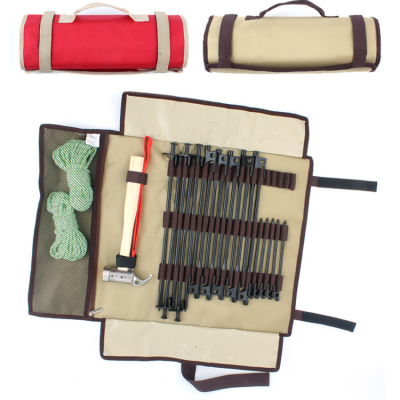 กระเป๋าใส่เล็บสำหรับตั้งแคมป์กิจกรรมกลางแจ้ง,กระเป๋าเก็บเต็นท์เก็บเล็บแบบพกพาใช้งานง่าย