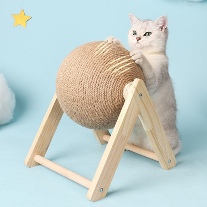 ของเล่นลูกบอลสำหรับลับเล็บแมว-บอร์ดทำจากเชือกป่านศรนารายณ์ของเล่นแมวทนต่อการสึกหรออุปกรณ์เฟอร์นิเจอร์สำหรับสัตว์เลี้ยง