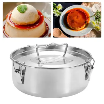 Flan Mold with Lid Stainless Steel Flan Pan Flan Maker Container