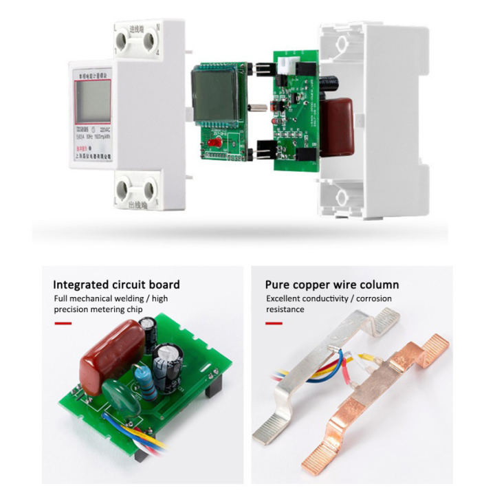 เฟสเดียวดิจิตอลรีเซ็ตศูนย์พลังงานมิเตอร์กิโลวัตต์ชั่วโมงแรงดันไฟฟ้าการใช้พลังงานไฟฟ้ามิเตอร์วัดพลังงานไฟฟ้า220โวลต์-ac-มิเตอร์วัดพลังงานในครัวเรือน