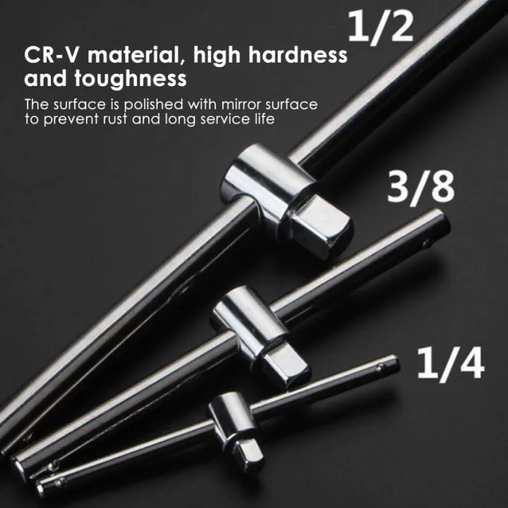 【สต็อก + คุณภาพสูง】1/4 "3/8" 1/2 "ไดรฟ์ Socket ประแจเลื่อน T Bar Auto