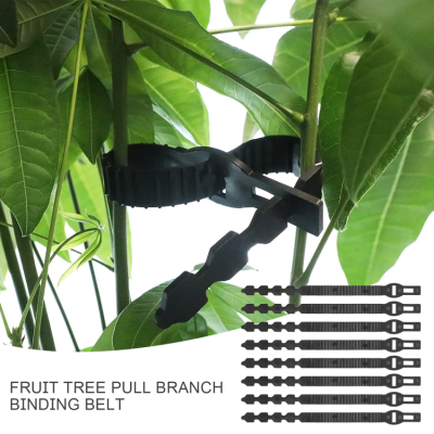 สายรัดต้นไม้สีดำ8ชิ้น35ซม.,สายรัดช่วยสารพัดประโยชน์สำหรับงานหนักเส้นผมผูกต้นไม้แบบปรับได้สำหรับไม้พุ่มกุหลาบต้นไม้รองรับพืช
