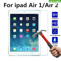 กระจกเทมเปอร์9H ปกป้องหน้าจอสำหรับ Ipad Air 1 2 2017 2018 9.7นิ้ว Pro 9.7ป้องกันรอยขีดข่วนฟองฟรีชัดเจนแบบ HD ฟิล์มป้องกัน