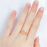 【wsf
】แหวนทอง14K ประดับด้วยแหวนดอกไม้ลายฉลุเลเซอร์สำหรับผู้หญิง Cincin Rose Gold กลวงมีเอกลักษณ์แฟชั่น