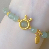 【j8tQ
】Hetian Jade กำไลข้อมือหนังรูปกระต่าย Qingshui สีขาวสร้อยข้อมือหยกใหม่เพื่อนรัก Kado Pacar