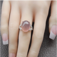 【wsf
】แหวนเงิน925ฝัง Agate Chalcedony แหวนที่ให้แม่ส่งให้แฟนสาวบรรยากาศสวยๆ