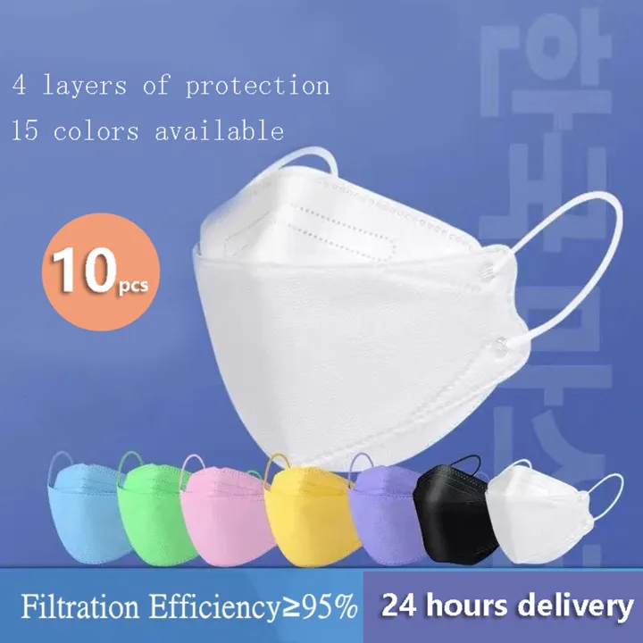 [Comebuy88]50PCS Adult KF94 Mask 4Ply Reusable Face Mask  KF94 Korean Mask  Washable Face Shield Disposable Mask Black Mask