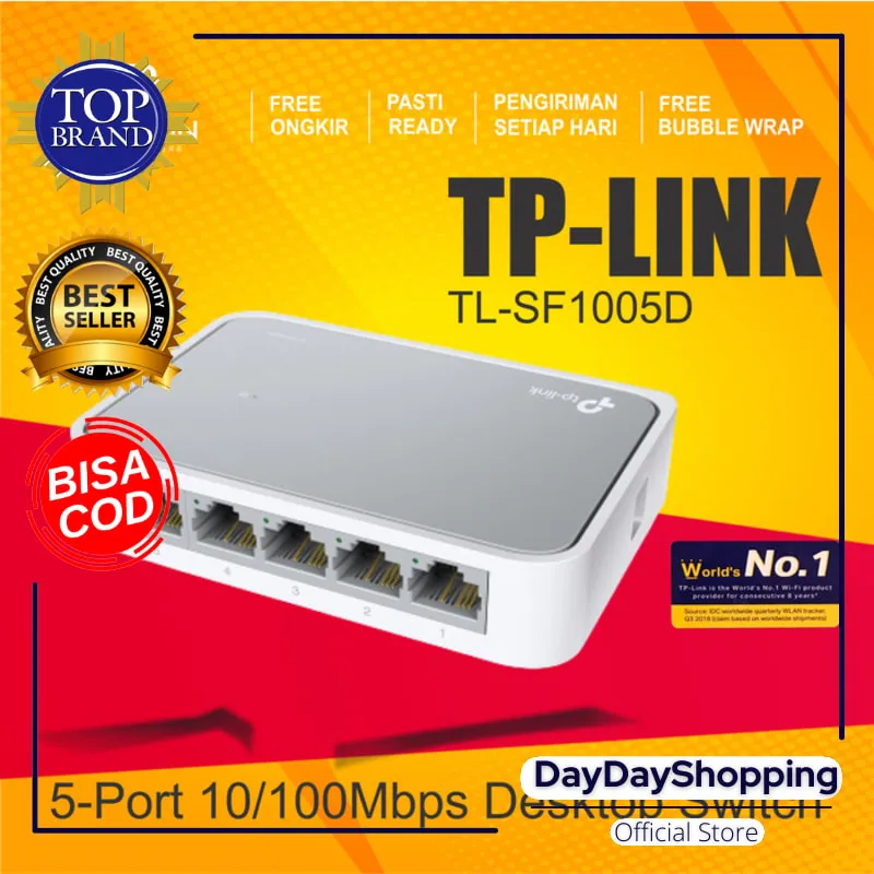 TP-Link TL-SF1005D 5-Port 10/100Mbps Fast Ethernet Desktop Switch