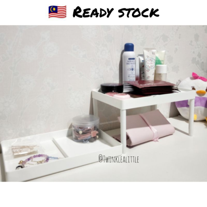 Beauty Table Rack Small Rack Table Organizer Makeup Organizer Storage 2 Tier Muji Style ...