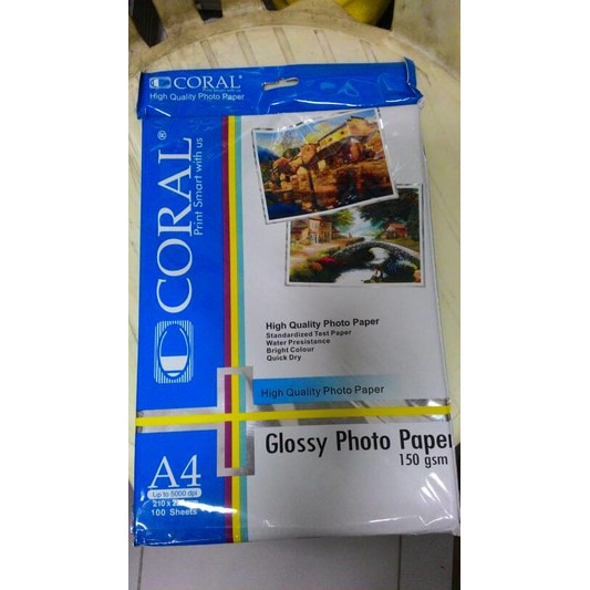 Coral Glossy photo paper 150 gsm/ Kertas photo coral 150 gsm Lazada