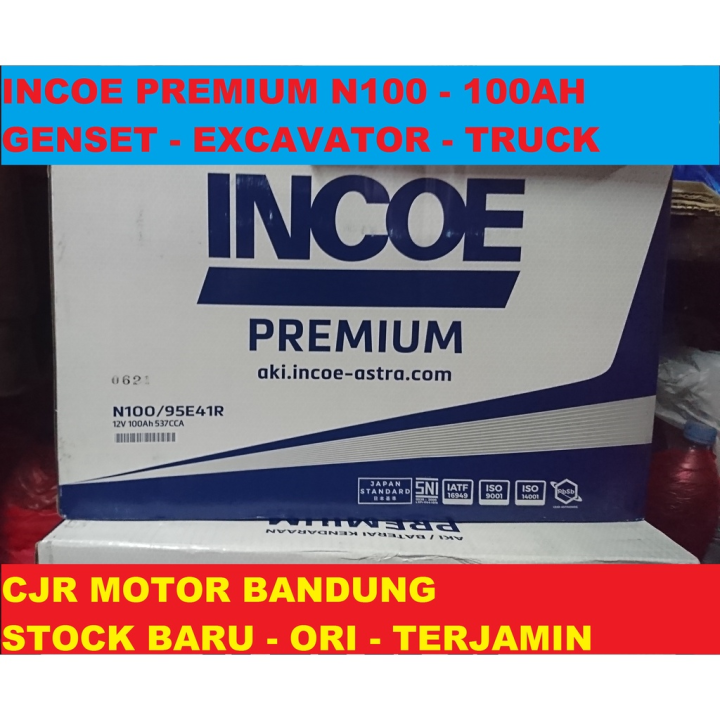 Aki Incoe Premium N100 100Ah aki excavator taft delta bus truck cabbal