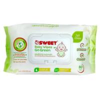 AQU ทิชชู่เปียก ผ้าเช็ดทำความสะอาด SWEET GO GREEN 80 ชิ้น (1แถม1) กระดาษทิชชู่     ผ้าเปียก  กระดาษเปียก