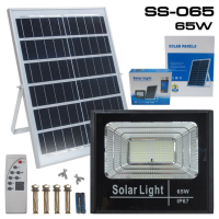 SEL ไฟโซล่าเซลล์    + SOLAR PANEL 65W 2PCS/1SET รหัส SS-065 Solar light  พลังงานแสงอาทิตย์