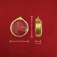 KOM กรอบพระ   กรอบจตุคาม  ตลับ ทองไมครอน ขนาดกรอบ 5.2 x 5.7 x 1.2 cm แถมฟรี ถุงกำมะหยี่ ห่วงใส่สร้อย และยางรองอัด ตลับพระ  กรอบใส่พระ