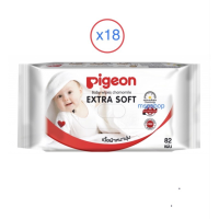 WRE ทิชชู่เปียก Pigeon เด็ก พีเจ้น baby wipes เบบี้ไวฟ์ 18ห่อ (12ฟรี6) ผ้าเปียก  กระดาษเปียก