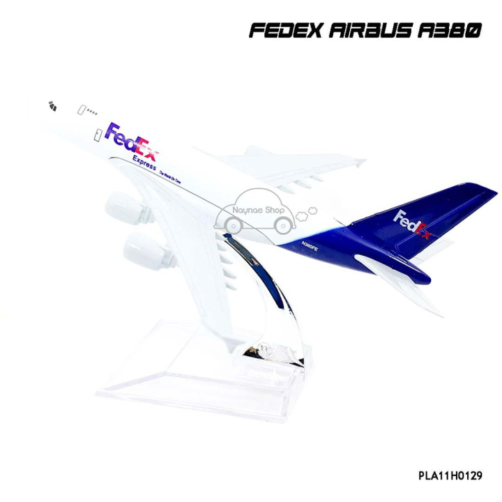 สีสันสวยงามสดใส-ของเล่น-ถูก-โมเดลเครื่องบิน-fedex-airbus-a380-16-cm-เครื่องบินเหล็ก-จำลองพร้อมฐานตั้งโชว์-ถูกที่สุด-ลด-30