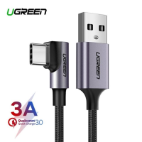 UGREEN 100cm 3A สายชาร์จไว Type C แบบ 90 องศา สำหรับ Samsung