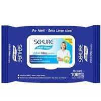 WRE ทิชชู่เปียก ๑♚Sekure Wipes 100 แผ่น แซีเคียว ผ่นใหญ่ 200x250 mm ผ้าเช็ดผิว ผ้าเปียก  กระดาษเปียก