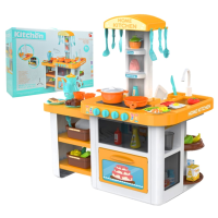 ?สินค้าขายดี? TOY Home Kitchen ชุดครัวจำลอง ทำอาหาร มีเสียง มีไฟ กดน้ำได้ 55ชิ้น ขนาด ยาว 65*กว้าง 20*สูง 45 ซม. บทบาทสมมุติ ##ของเล่นเด็ก รถ ของสะสม หุ่นยนต์ ตุ๊กตา ของขวัญ เด็ก โมเดล ฟิกเกอร์ Toy Figure Model Game