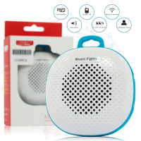 SK ลำโพงบลูทูธ GetZhop   Bluetooth Wireless Speaker Music Fighter รุ่น K22 (White/Blue) ลำโพงพกพา Speaker