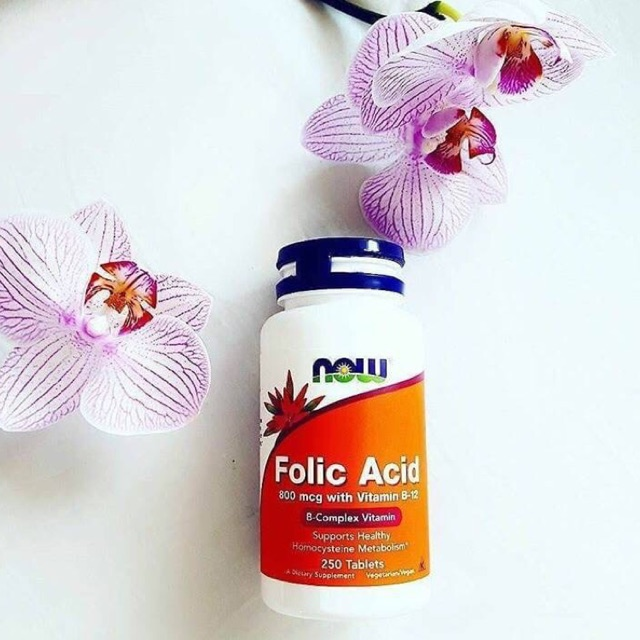 พร้อมส่ง Now Foods, Folic Acid With Vitamin B-12, 800 Mcg, 250 Tablets ...