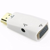 ถูกที่สุด!!! HDMI Male to VGA Female + Audio Converter Adapter (White) ##กล้องถ่ายรูป ถ่ายภาพ ฟิล์ม อุปกรณ์กล้อง สายชาร์จ แท่นชาร์จ Camera Adapter Battery อะไหล่กล้อง เคส