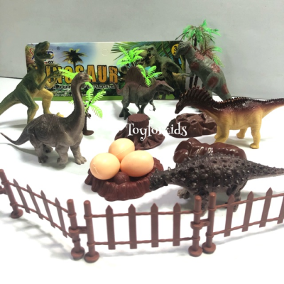 .สินค้าเกรดพรีเมี่ยม คุณภาพดี. 🦖🌿โมเดลไดโนเสาร์ 6ตัว +ไข่ไดโนเสาร์ พร้อมเซตตกแต่ง🦕🌿 โมเดลสัตว์ simulation dinosaur model set [ ของเล่นเสริมทักษะ Kids Toy ].