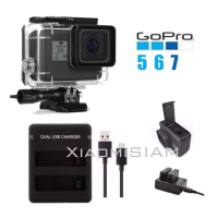 gopro 5 6 7 แบตเตอรี่ แท่นชาร์จ เคสกันน้ำ