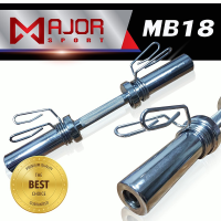 MB18แกนดัมเบล คานดัมเบล ชุบโครเมี่ยม โอลิมปิก ขนาด 50.8 cm 1 แกน + สปริงล็อคแน่นหนา 2 อัน