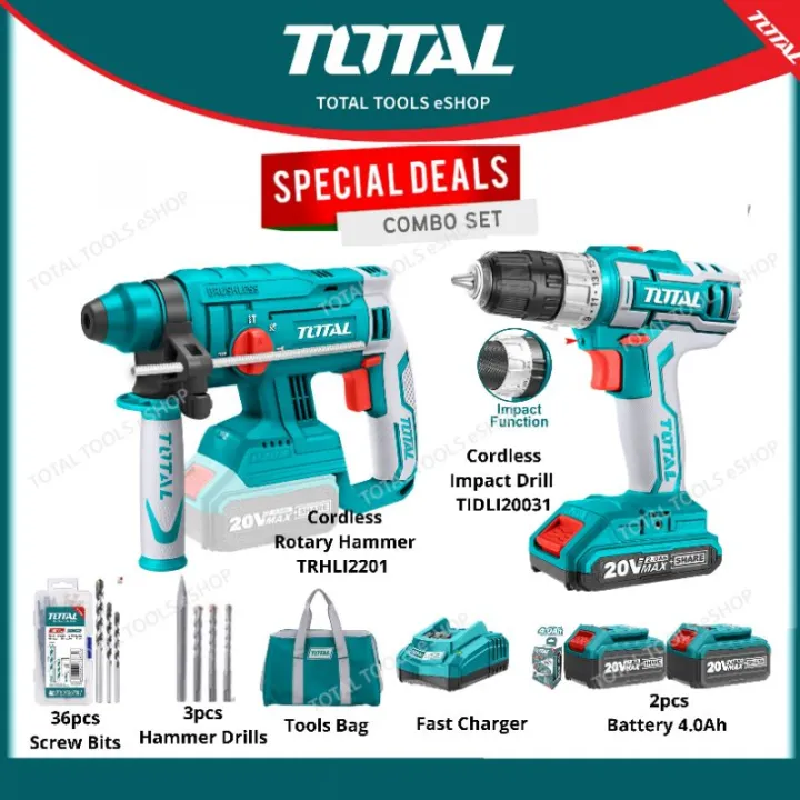 Total Rotary Hammer Impact Drill Combo Lazada