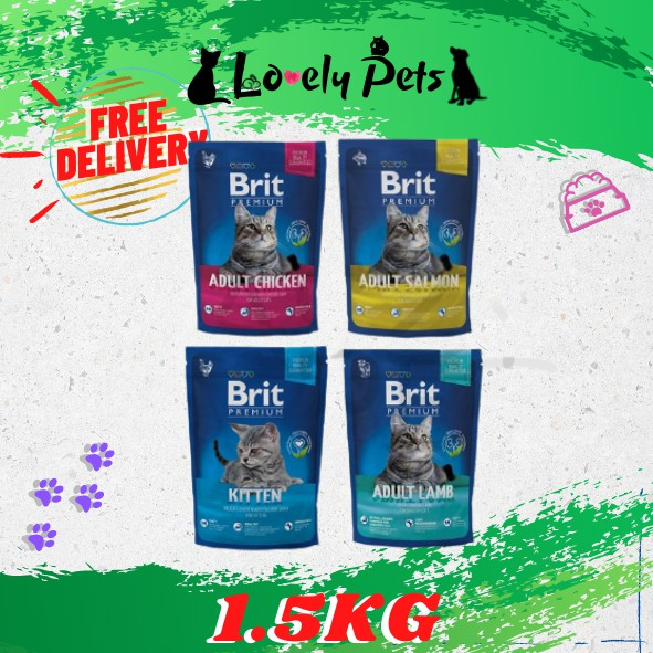 Brit Premium Cat Food 1.5KG (Salmon, Sensitive Lamb, Chicken, Kitten ...