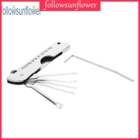 【hs4Q】Fo☞ชุดแม่กุญแจสแตนเลส7อิน1สำหรับเปิดประตู Lockpicks อุปกรณ์ช่างกุญแจ