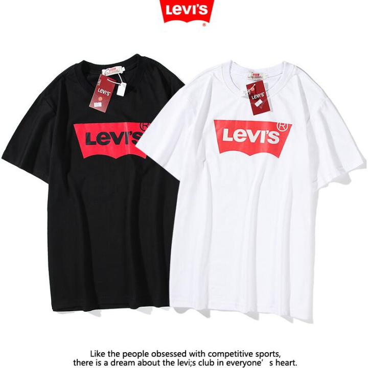 LEVI'S Áo Thun Cotton Ngắn Tay In Chữ Levi 's Thời Trang Cho Nam Và Nữ |  