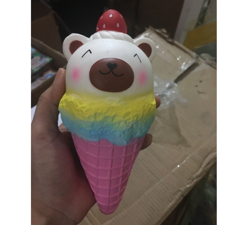 Squishy Lớn JUMBO Hình Bánh Kem Gấu Nâu Hồng Ngũ Sắc Đồ Chơi Xốp Giảm ...