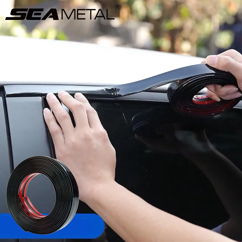 Car Window Decorative Car Door Protector Chrome Strip Moulding Trim Dust-proof  Bumper Protection Sticker Accessories