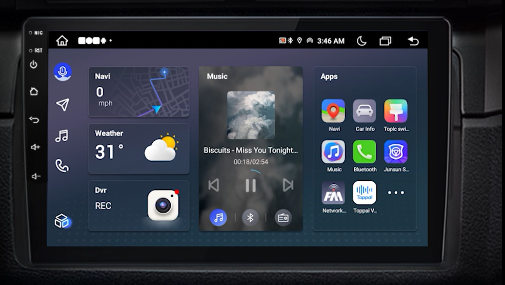 Autoradio Android 12 GPS, Carplay 2 DIN, Renault Clio