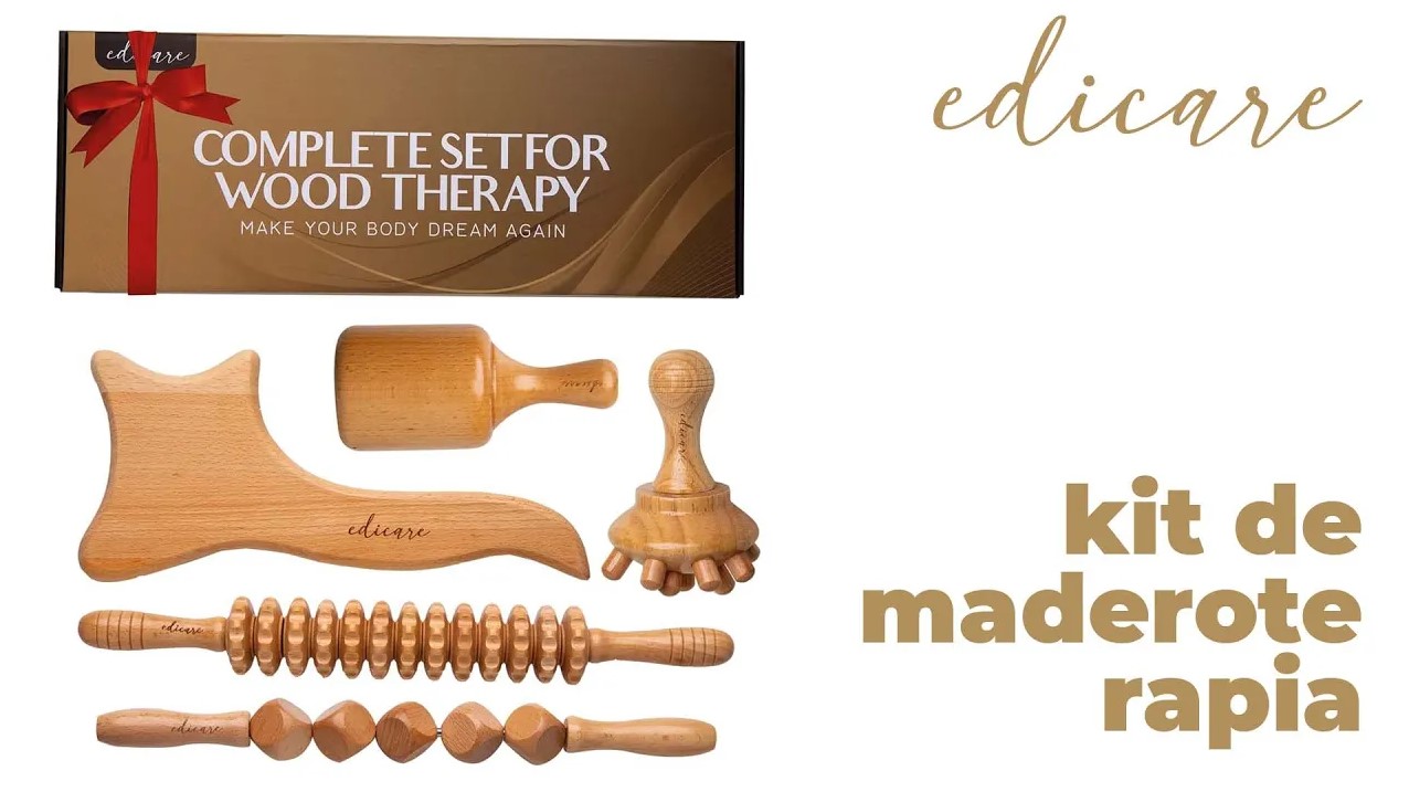 edicare - Edicare, Maderoterapia Kit, 5 piezas de madera