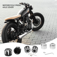 2XMotorcycle เพลาหน้าหัวปิดสกรูอลูมิเนียมสีดำ/ โครเมี่ยมสำหรับ Harley Sportster Touring Softail Dyna VRSC Fat Bob เครื่องร่อนกว้าง