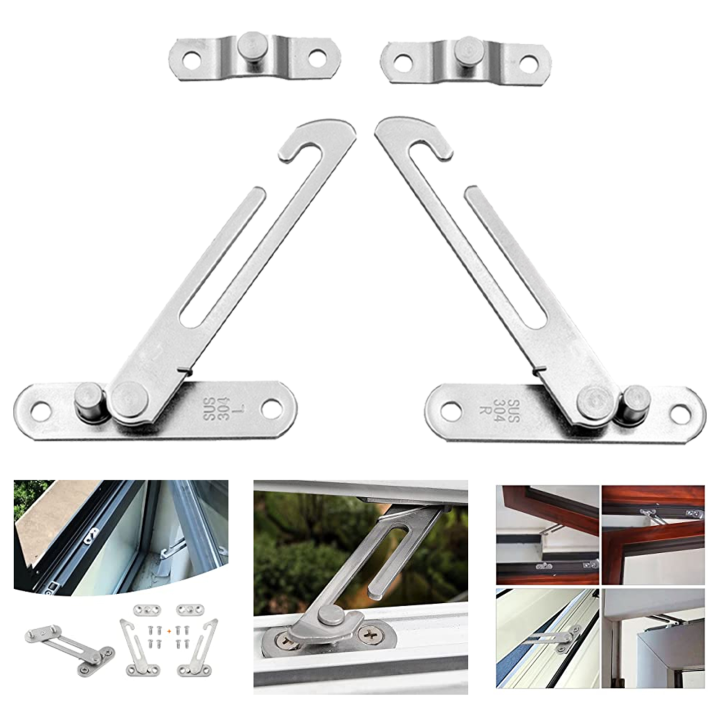 【In Stock】4 Pack Window Restrictor Locks Window Restrictor Hook Steel Lock Restrictor with