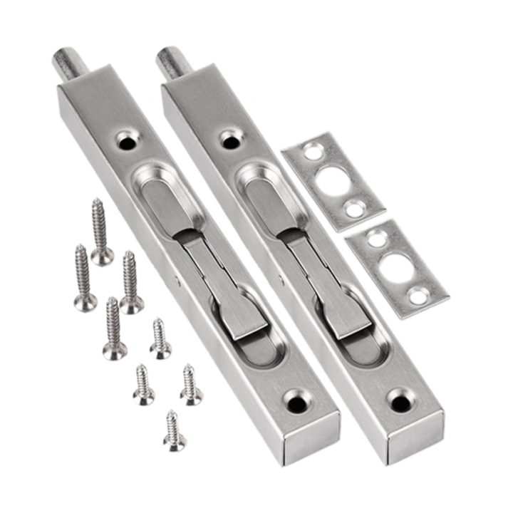 Door Flush Bolt Latch Lock Concealed Door Bolt Security Lever Action ...