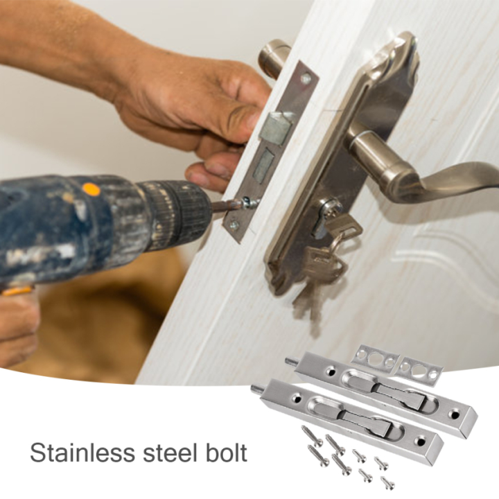 Door Flush Bolt Latch Lock Concealed Door Bolt Security Lever Action