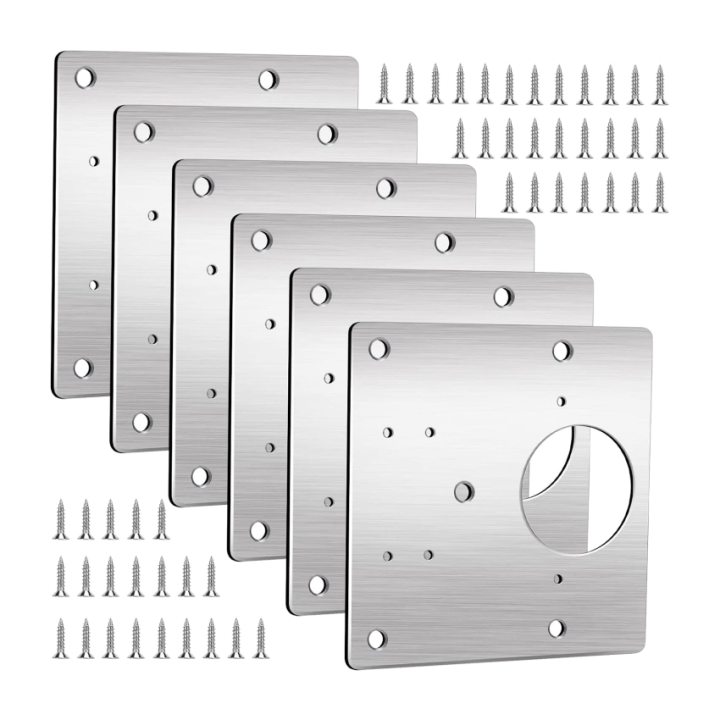 Hinge Repair Plate, 6Piece Door Hinge Repair Kit, Kitchen Door Hinge Repair Bracket