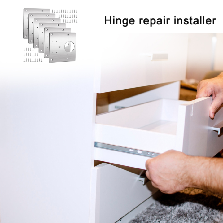 Hinge repair plate, 6piece door hinge repair kit, kitchen door hinge repair bracket